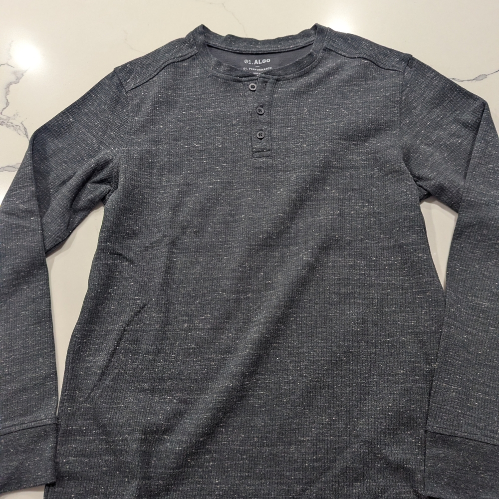 St. Alco Charcoal Long Sleeve Henley Shirt